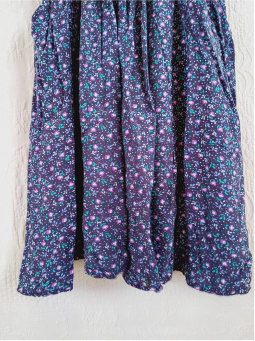 Vintage Dark Floral pinafore wrap dress Grunge 90s Jumper Stuart Alan pockets sm - Picture 8 of 15